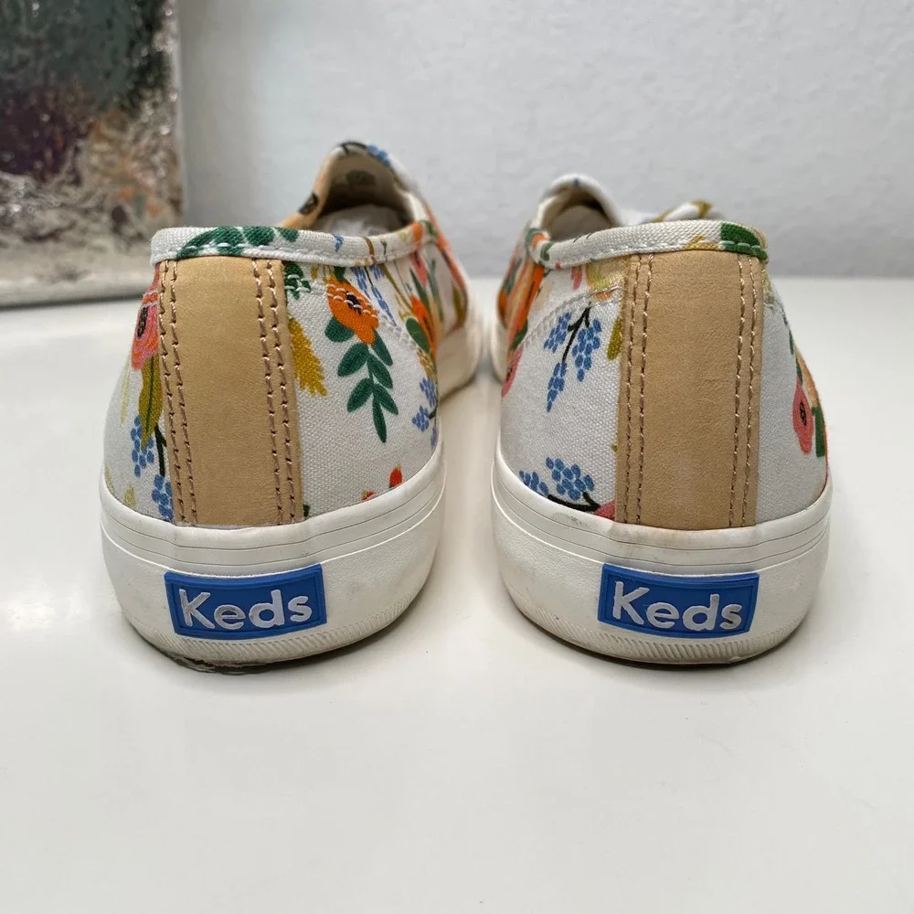 Keds‎ Rifle Paper Co. Double Decker Meadow Cream Slip On Casual Sneakers Size 7